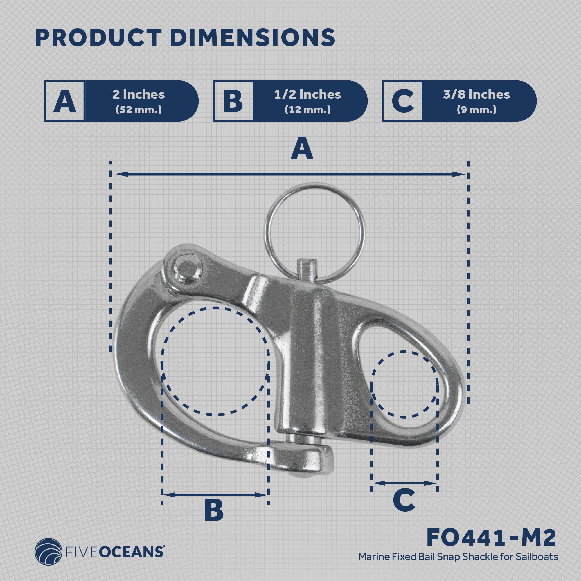 Spring Gate Snap Hook, 2-3/4" Stainless Steel 2-Pack - FO462-M2