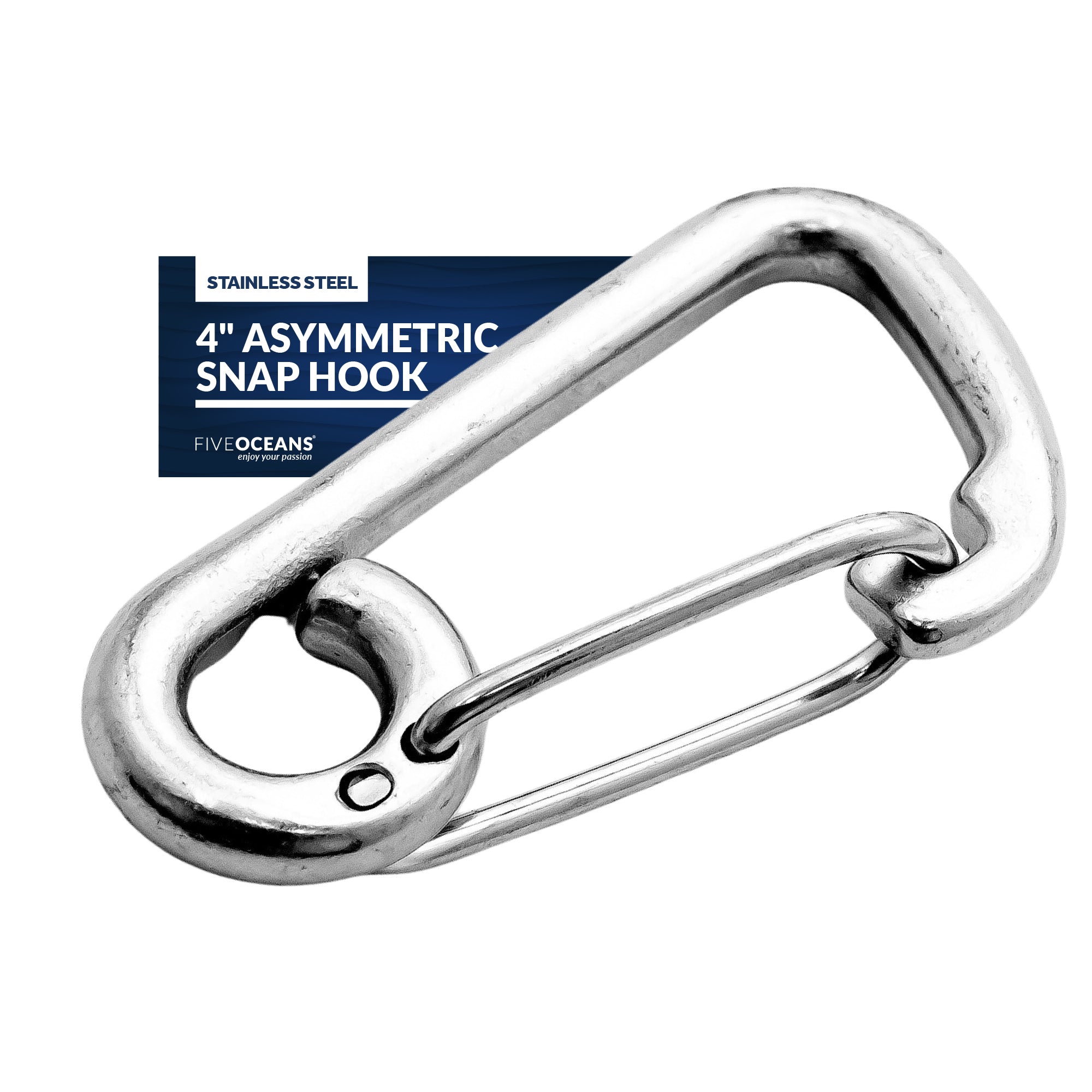 Asymmetric Snap Hook, Stainless Steel, 4" - FO466