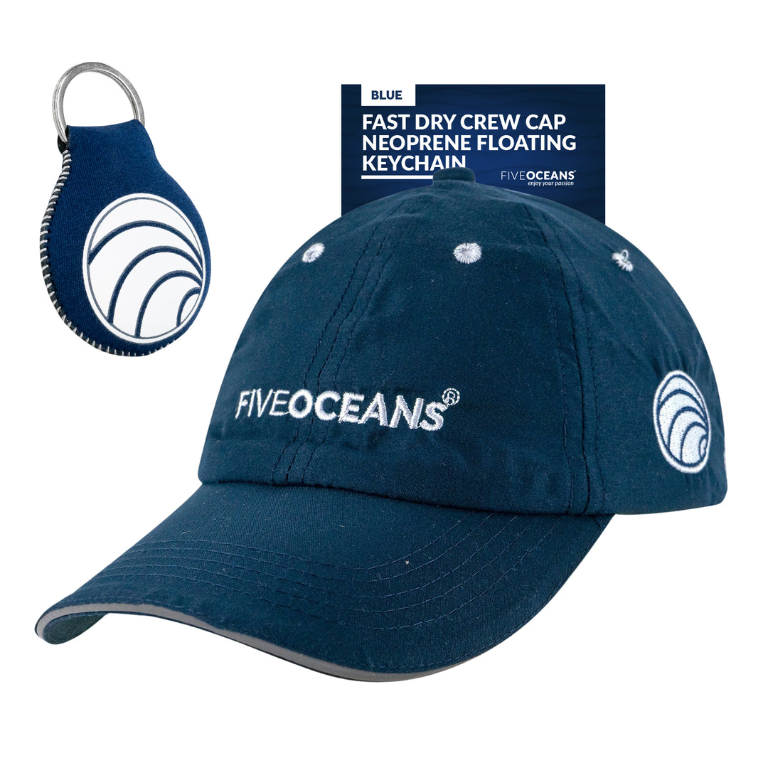 Blue Dry Crew Cap & Neoprene Floating Keychain - FO4678