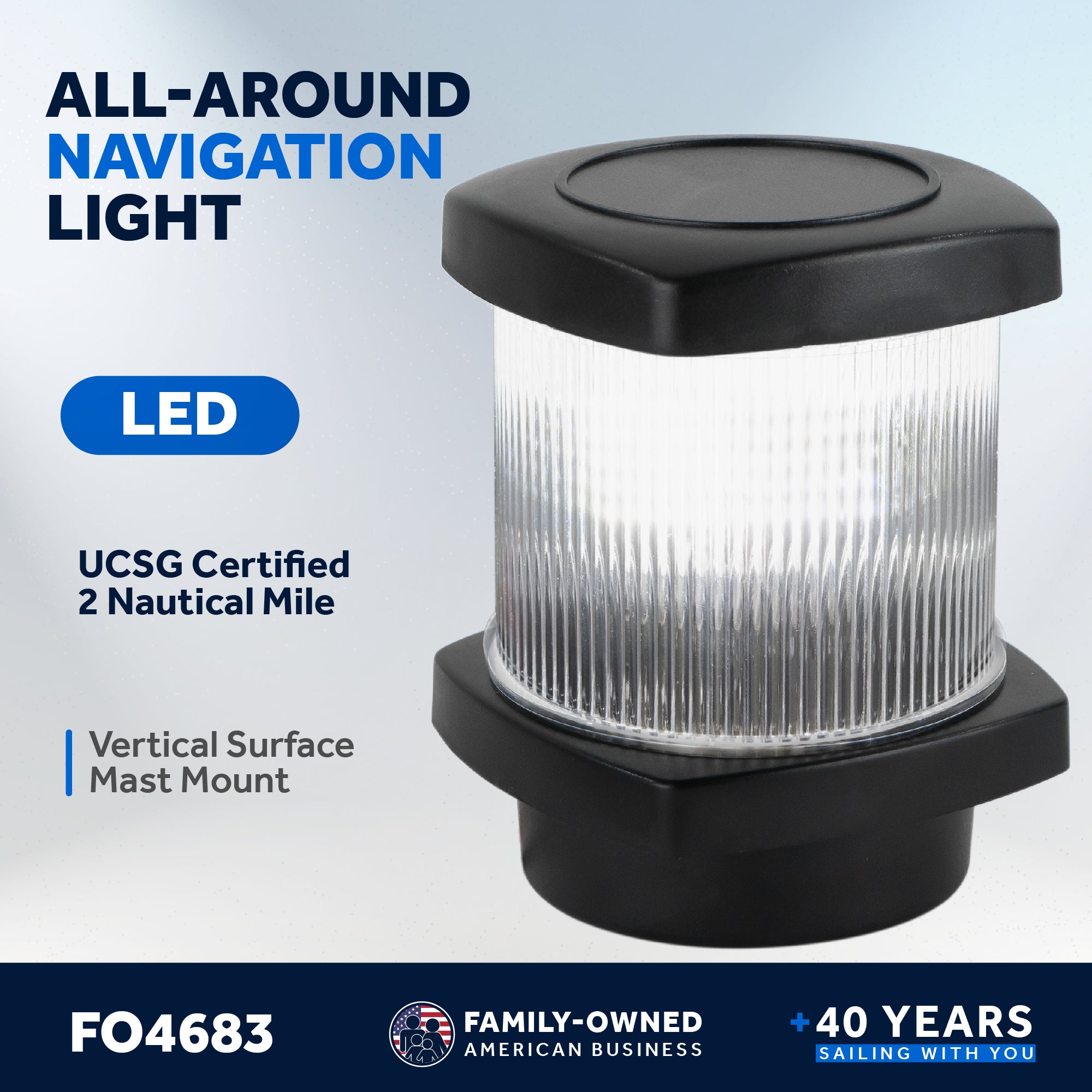 LED Anchor Light,  12V DC, Vertical Mount - FO4683