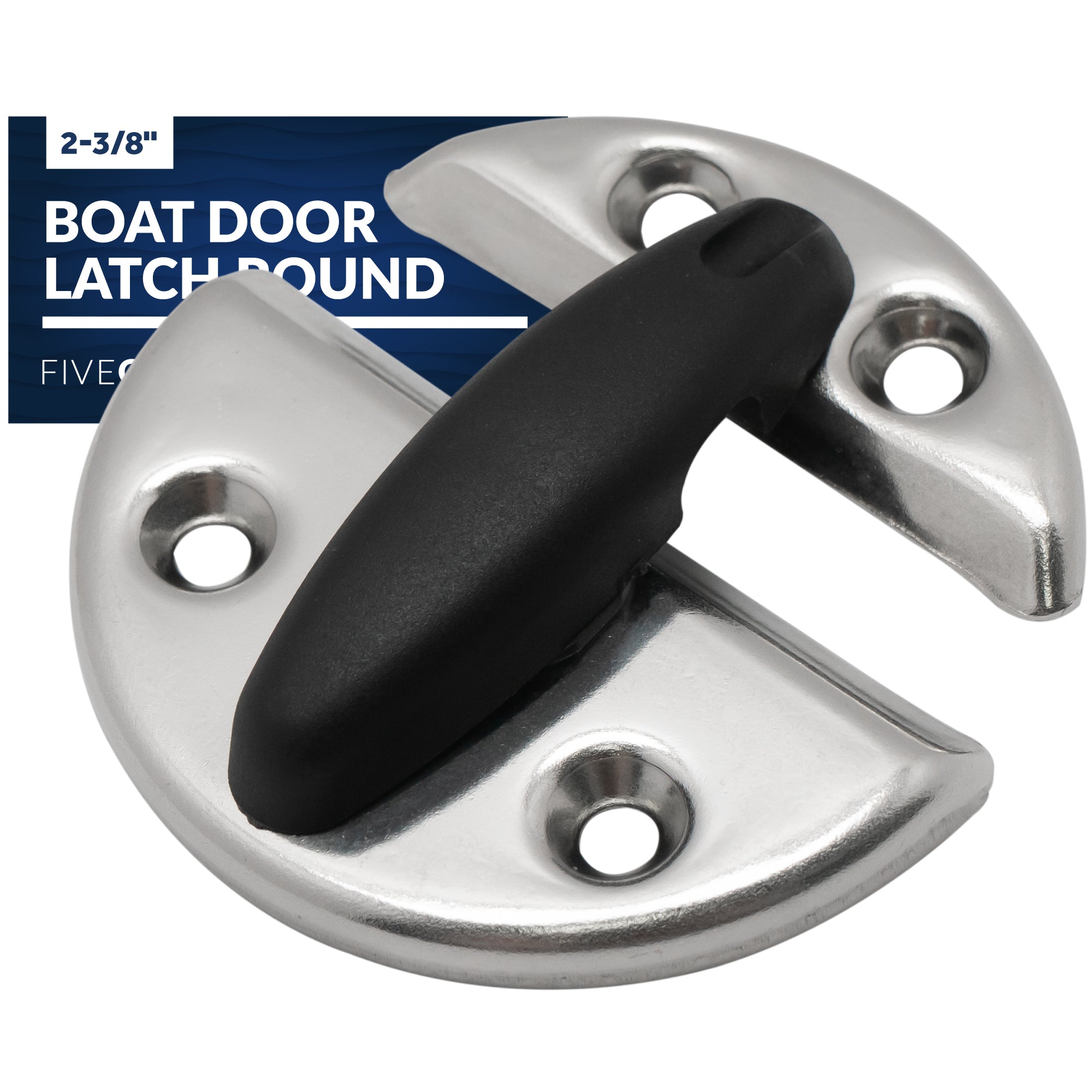 Boat Door Latch Round 2-3/8" Stainless Steel - FO556