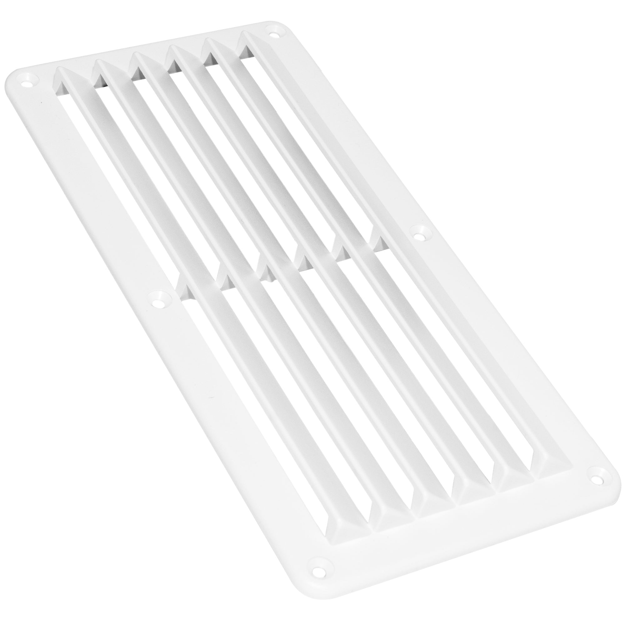 6-Slotted Louvered Ventilators, 4-7/8-Inch x 10-1/4-Inch, White ABS Plastic - FO590