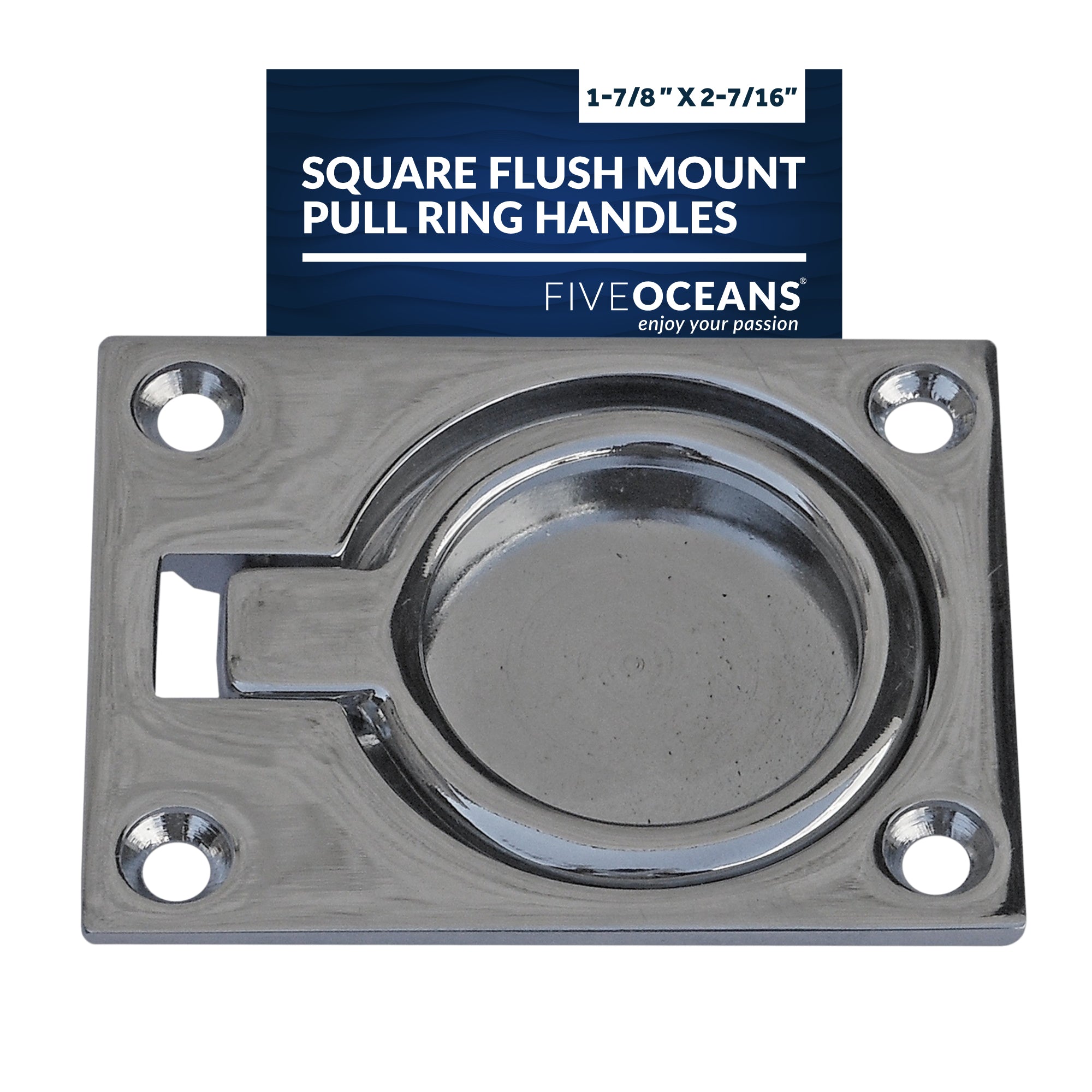 Square Flush Mount Pull Ring Handles - FO609