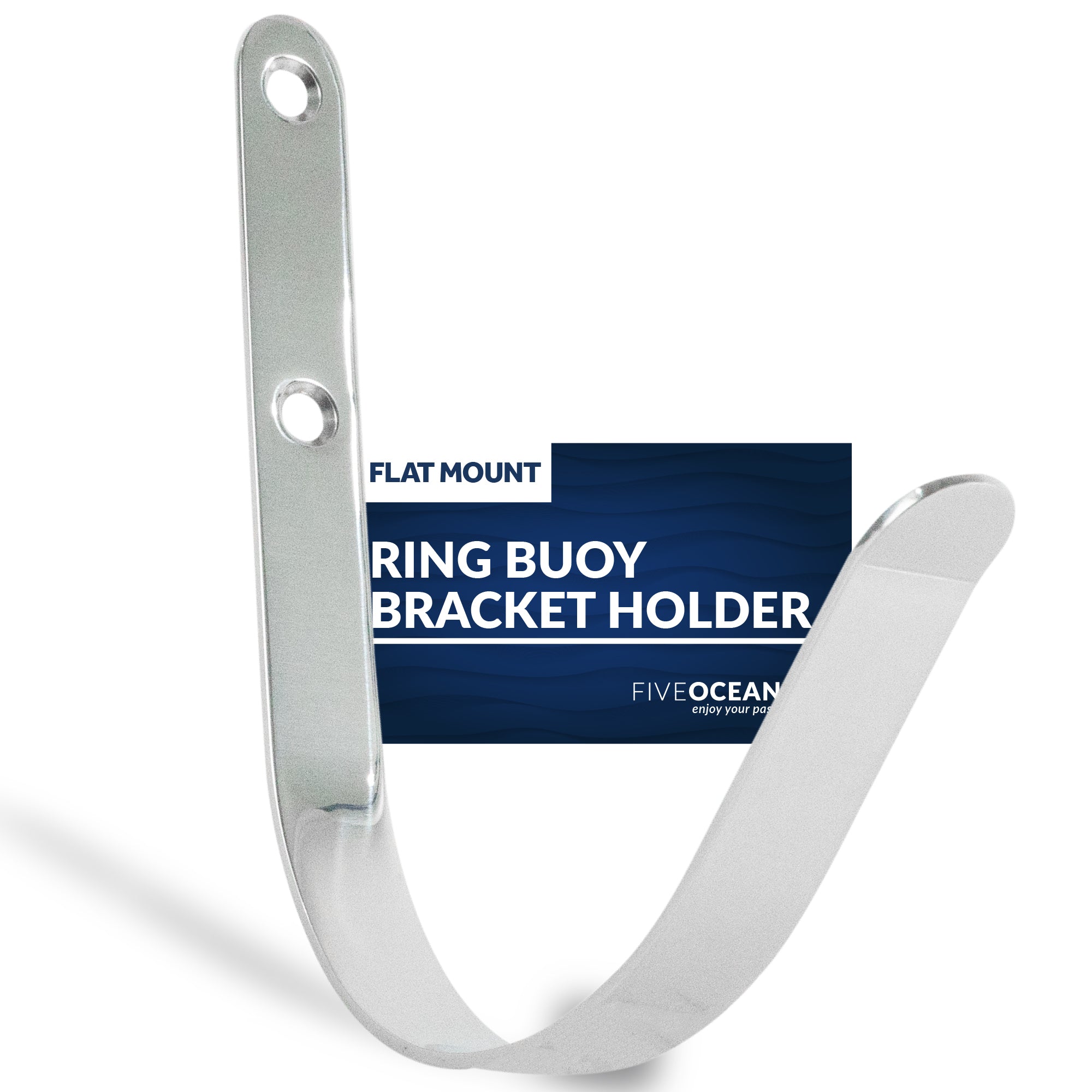 Ring Buoy Bracket Holder, Stainless Steel, Flat Mount - FO626 - Five Oceans