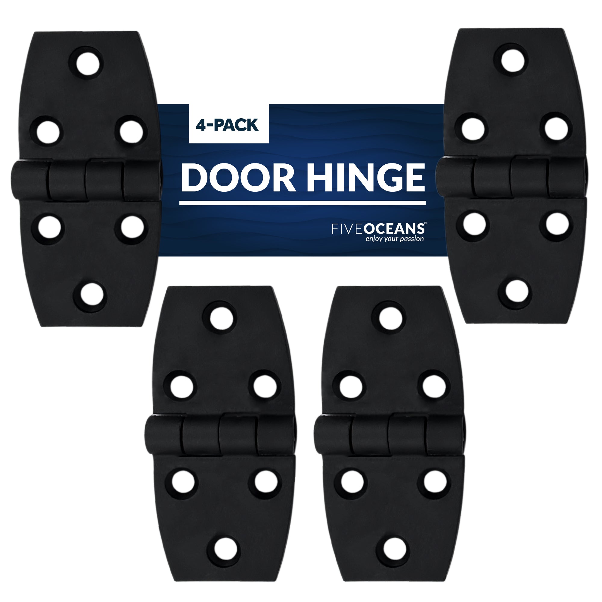 Door Hinge, Black 2-7/8" x 1-3/8", 4-Pack - FO80-M4