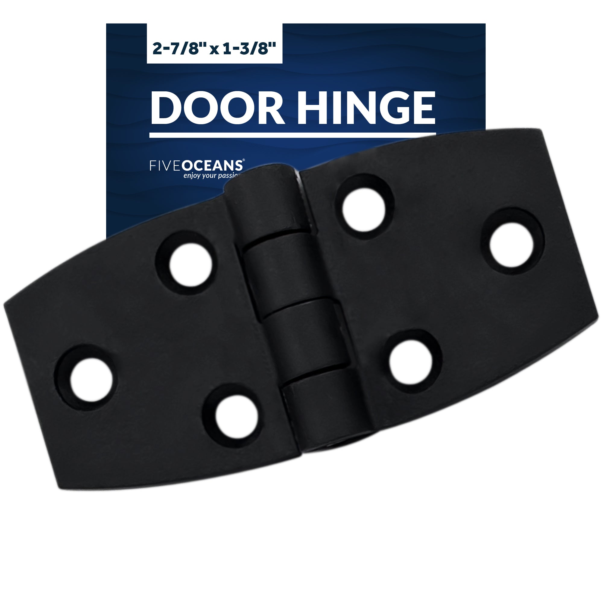 Door Hinge, 2-7/8" x 1-3/8", Black - FO80