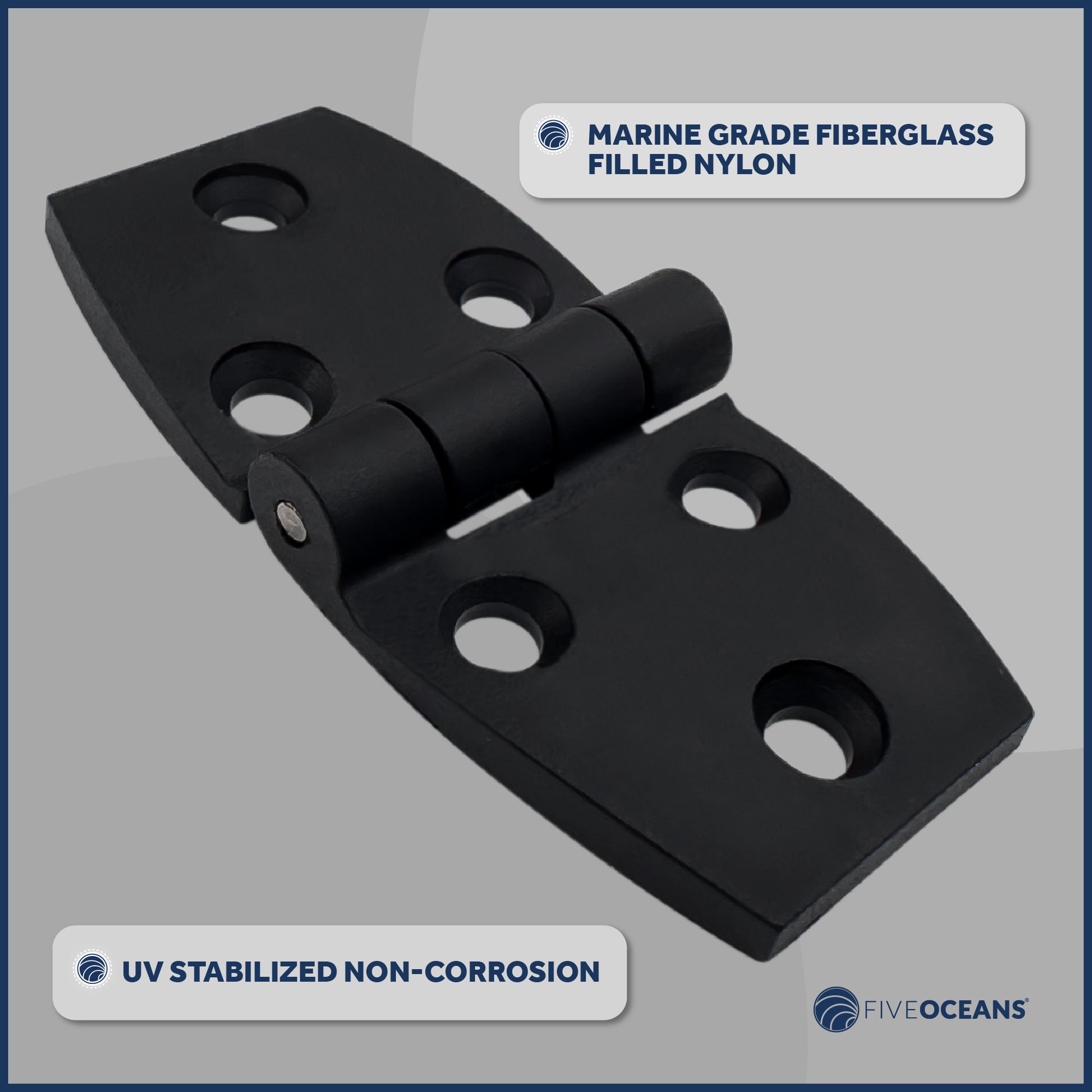 Door Hinge, 2-7/8" x 1-3/8", Black - FO80