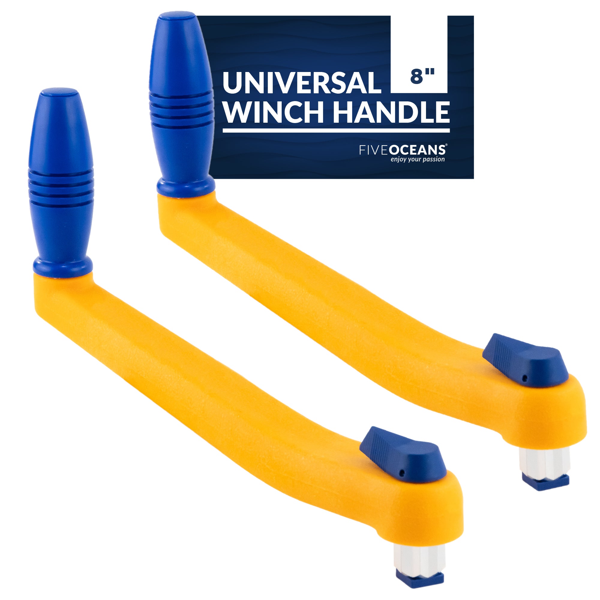 8" Universal Floating Lock-in Winch Handle, Orange/Blue, 2-Pack - FO86-M2