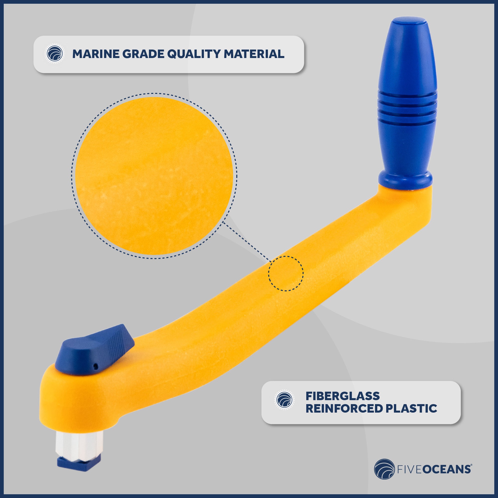 10" Universal Floating Lock-in Winch Handle, Orange/Blue, 2-Pack - FO87-M2