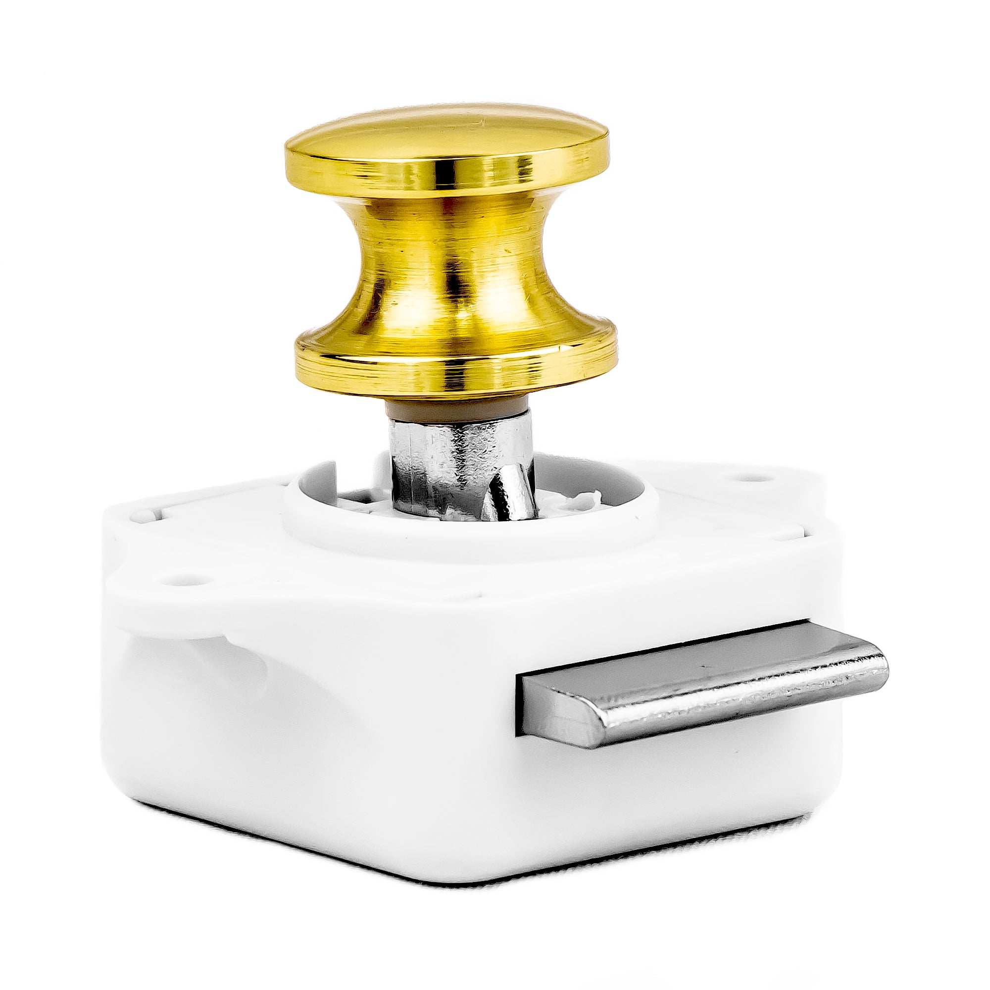 Keyless Push Button Latch, Polished Brass - FO91 - Five Oceans